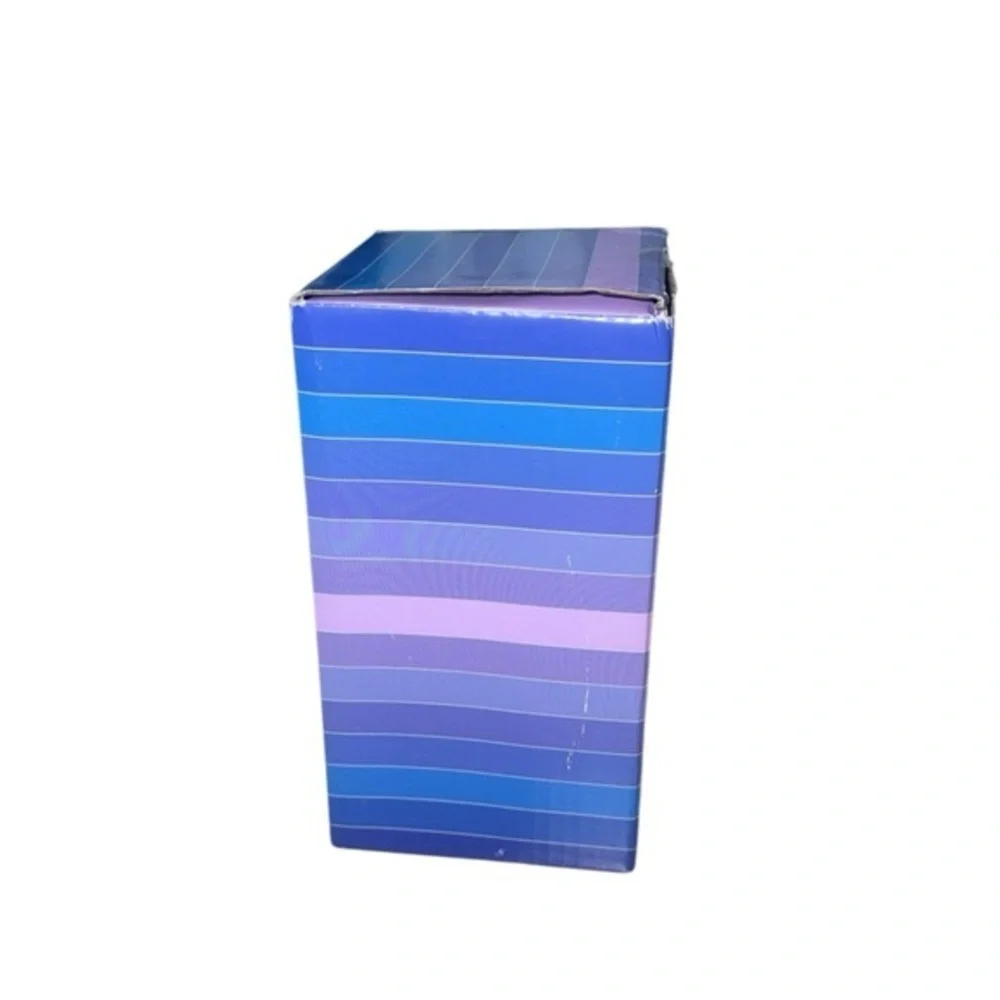 NEW Jonathan Adler Scala Blue & Purple Stripe Stainless Steel‎ Cocktail Shaker